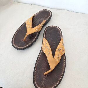 Keen Cush Leather Sandals Thong Molded Comfy Boho Indie Gypsy Festival Women 7.5